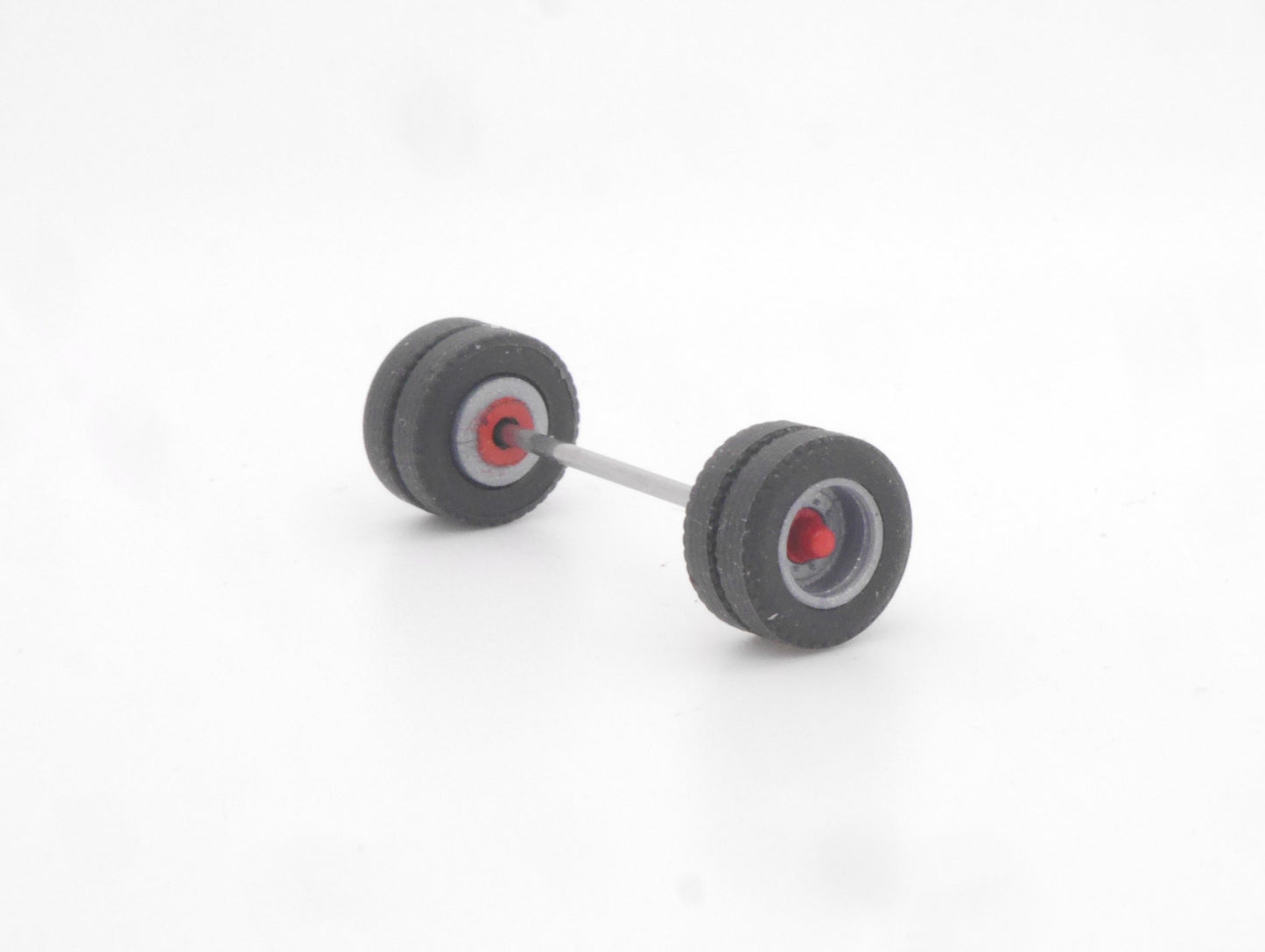 1:87 ST-0411 Kibri Bausatz 5x Tieflader Radsatz 17,5" grau/rot