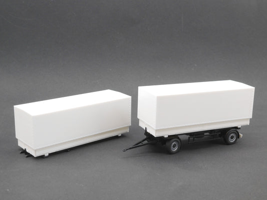 1:87 ST-0218 Scaletrucks Bausatz 1x Pritsche/Plane Anhänger + MW Aufbau