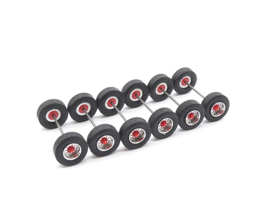 1:87 ST-0461 Scaletrucks 6x Radsatz Auflieger chrom/rot montiert