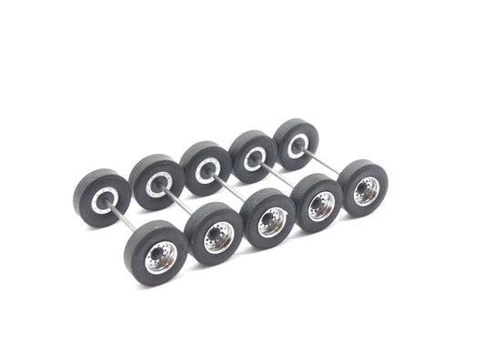 1:87 ST-0463 Scaletrucks 5x Radsatz Auflieger chrom/schwarz montiert